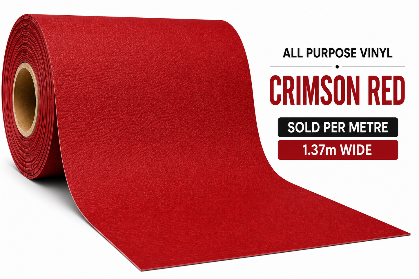 All Purpose Vinyl per Meter – Crimson Red | 1.37m Wide