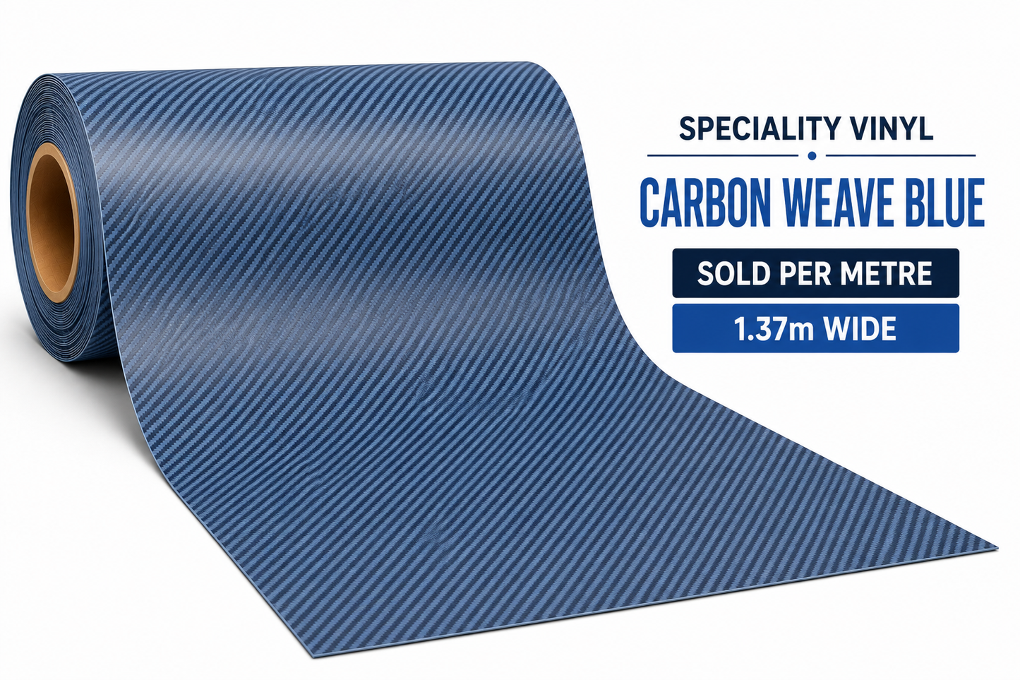 Speciality Vinyl per Meter – Carbon Weave Blue | 1.37m Wide