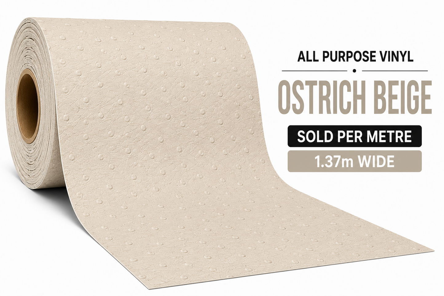 All Purpose Vinyl Per Meter – Ostrich Beige | 1.37m Wide