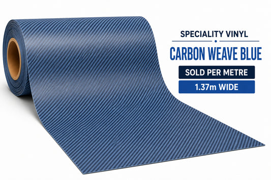 Speciality Vinyl per Meter – Carbon Weave Blue | 1.37m Wide