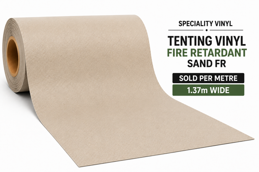 Fire Retardant Tenting Vinyl Per Metre – Sand | 1.37m Wide