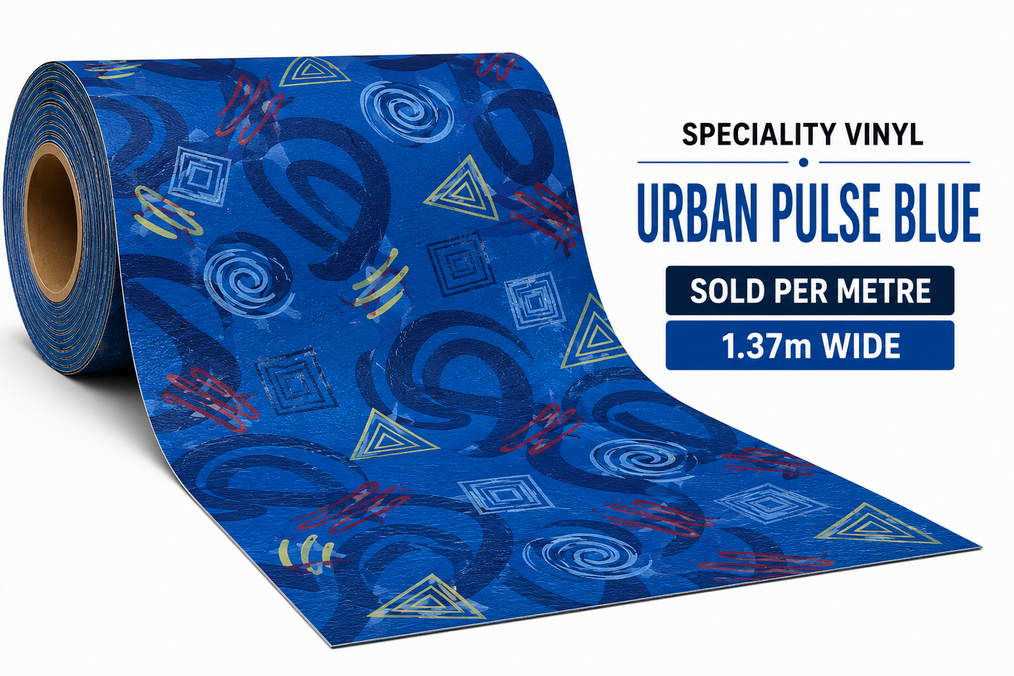 Speciality Vinyl per Meter – Urban Pulse Blue | 1.37m Wide