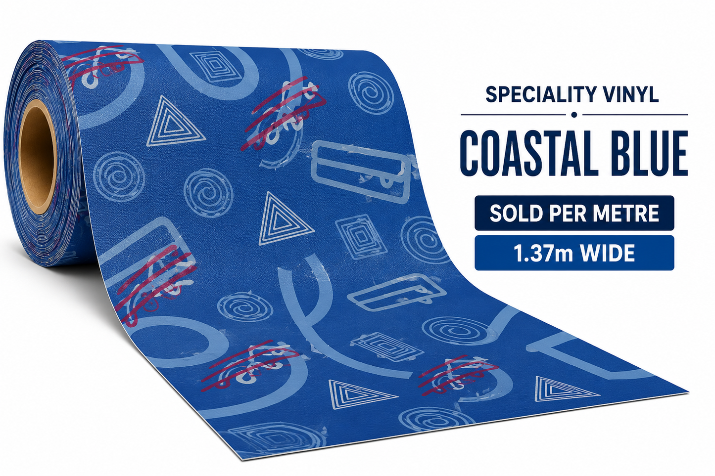 Speciality Vinyl per Meter – Transit Blue | 1.37m Wide