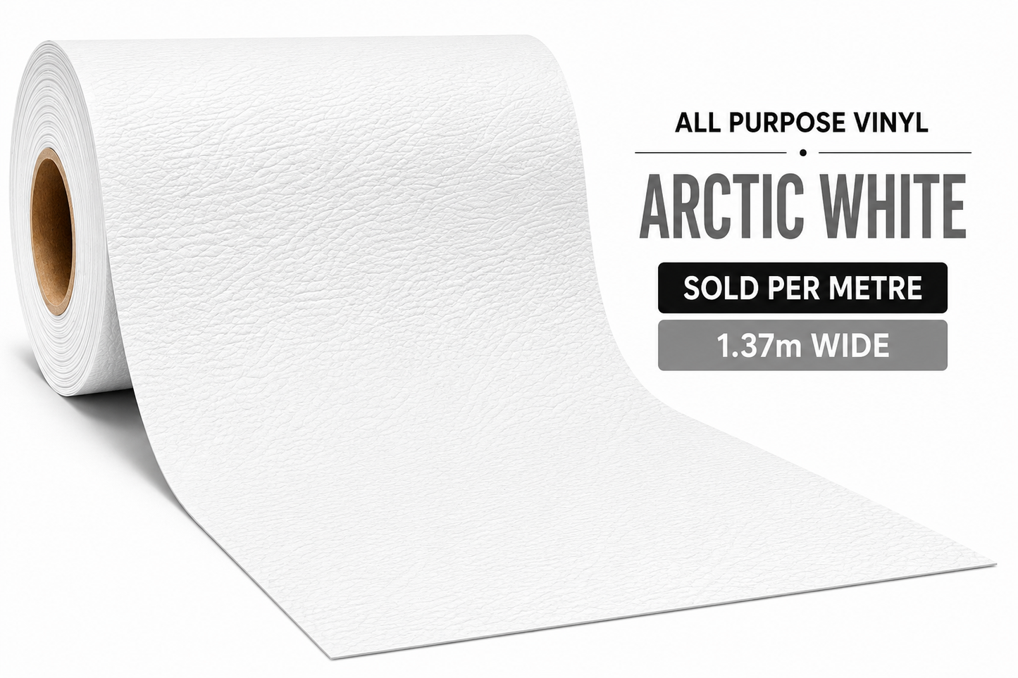 All Purpose Vinyl per Meter – Arctic White | 1.37m Wide